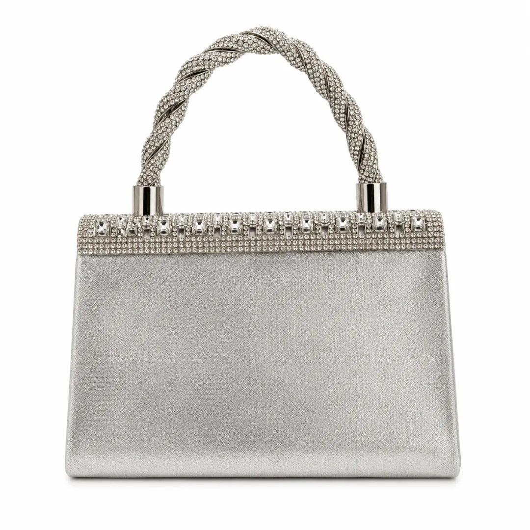 Bolsa de Festa Prata Voice Elegante Brilhante e Sofisticada