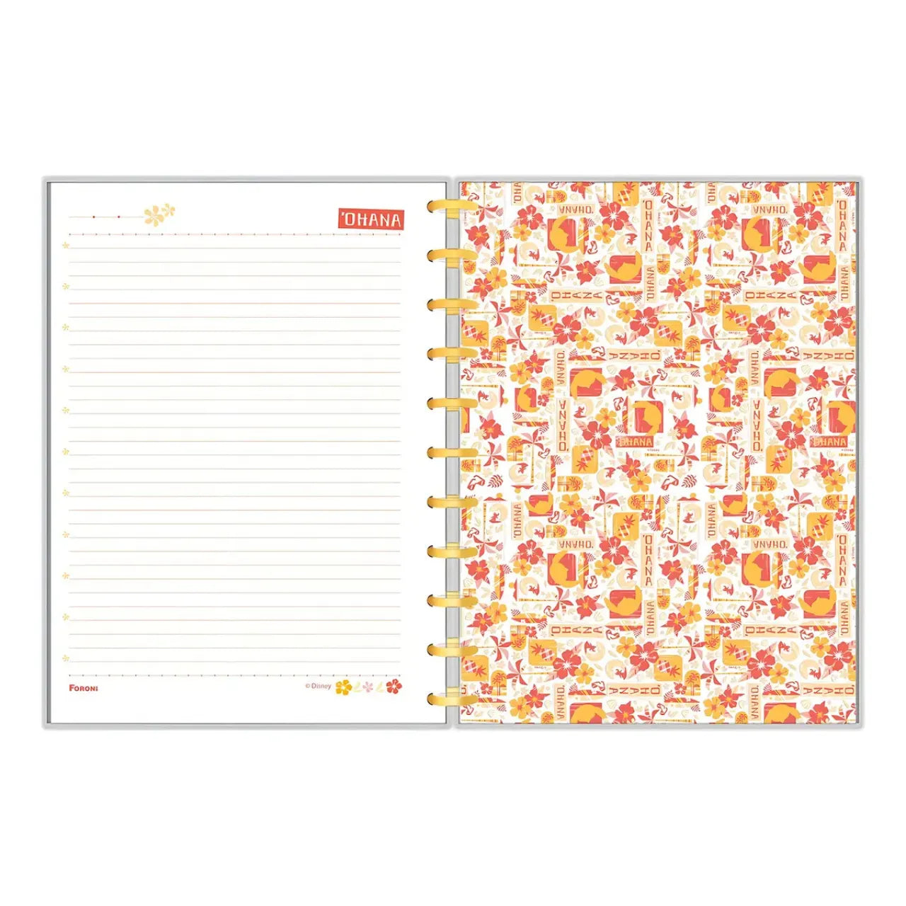 Caderno Universitário Discbook 1 Matéria Foroni Stitch Tropical