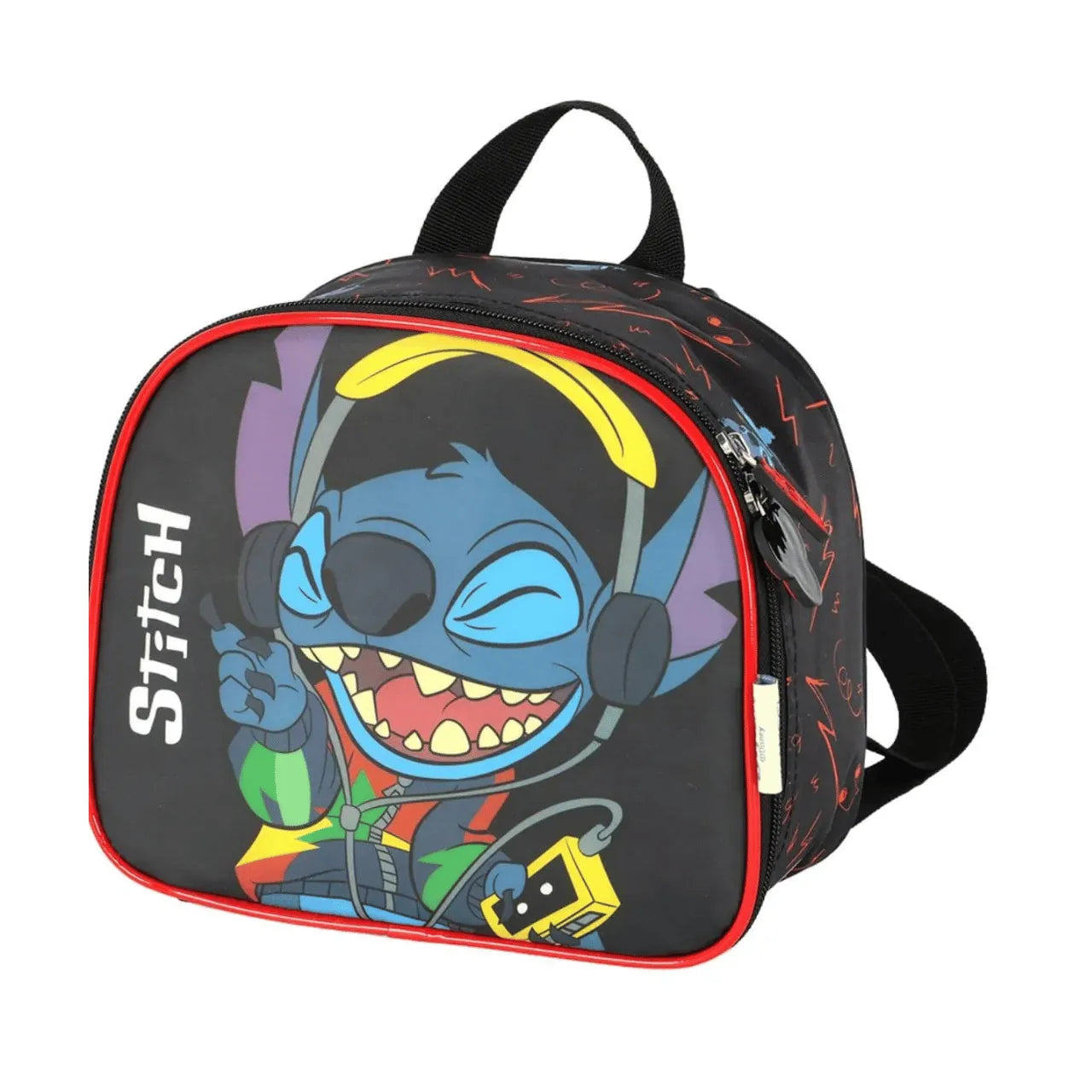 Kit Mochila de Roda Stitch Preto com Lancheira e Estojo Box