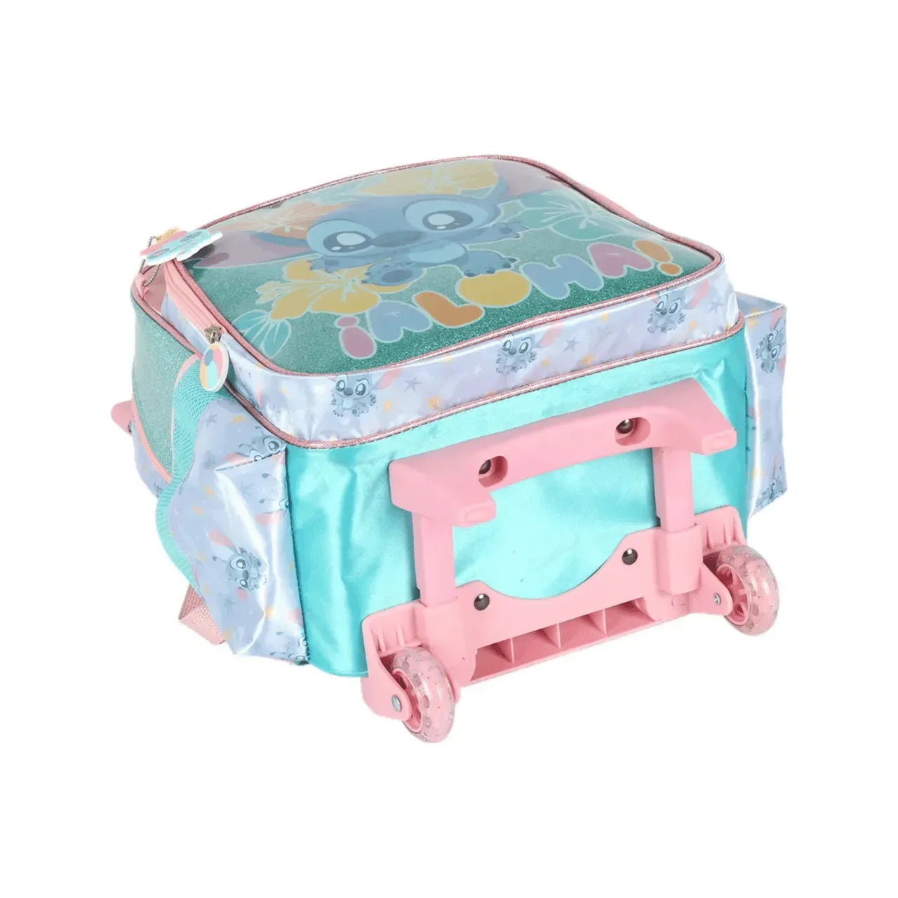 Kit Mochila de Roda Stitch Turquesa com Lancheira e Estojo Box