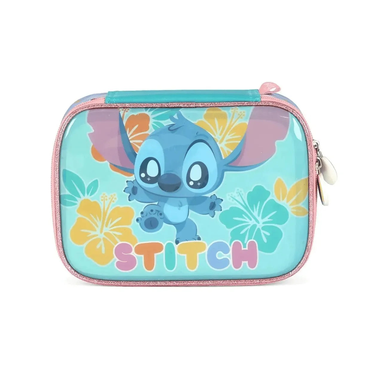 Kit Mochila de Roda Stitch Turquesa com Lancheira e Estojo Box
