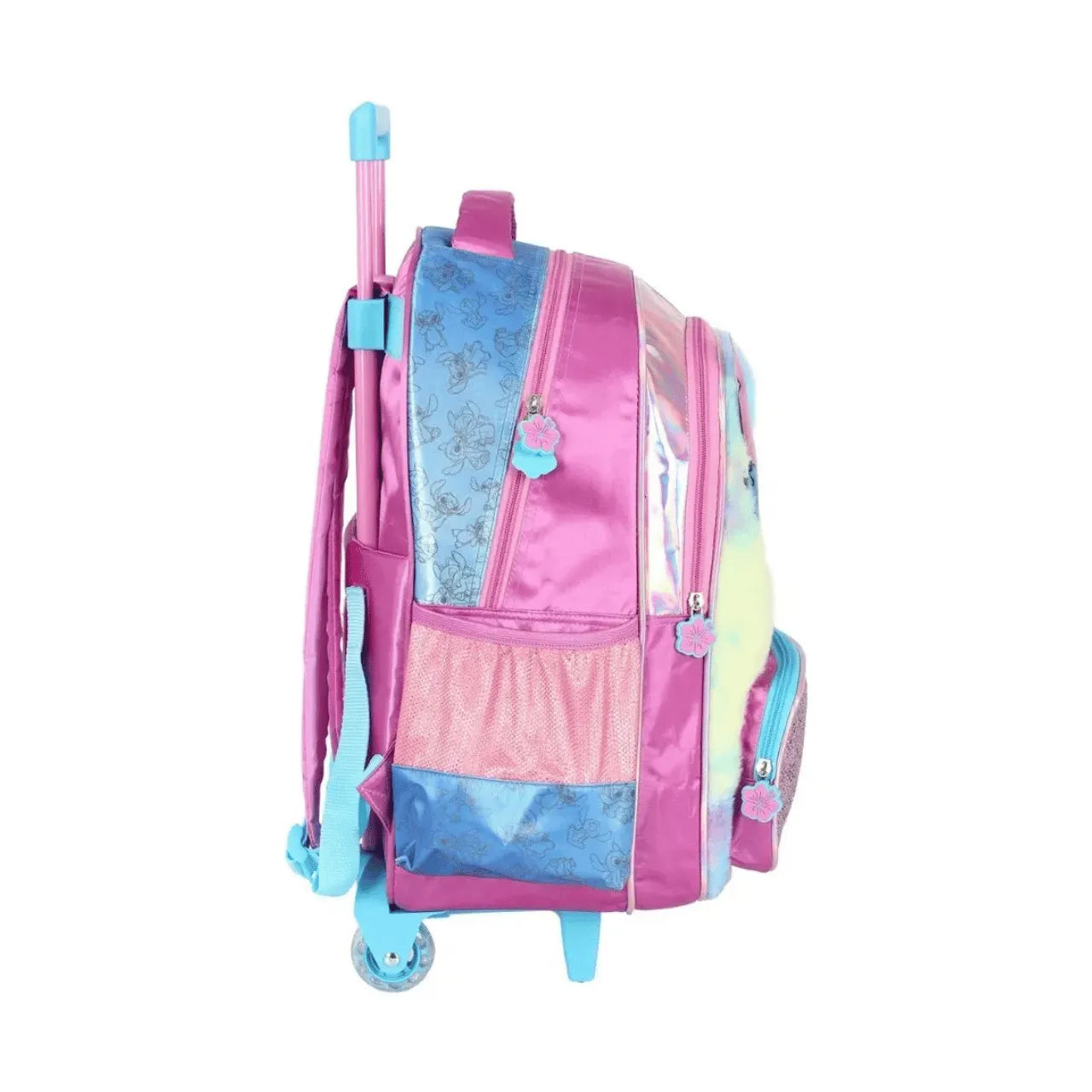 Kit Mochila Rodinha Stitch Roxo com Lancheira e Estojo Box