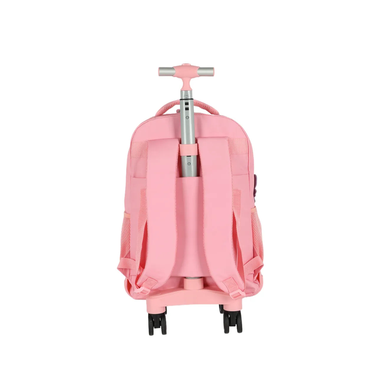 Kit Mochila Roda Stitch Rosa com Lancheira e Estojo Box