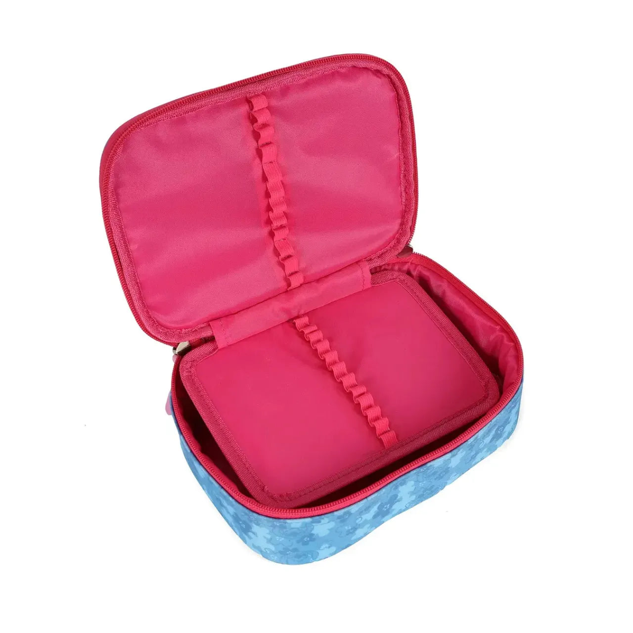 Kit Mochila Roda Stitch e Angel Azul com Lancheira e Estojo