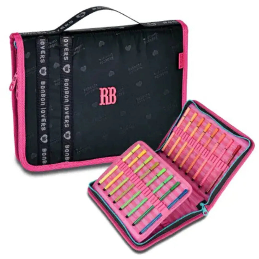 Estojo Simples Rebecca Bonbon Preto Escolar Feminino