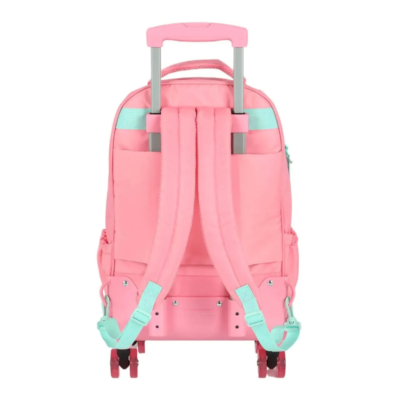 Kit Mochila Roda Stitch Salmão com Lancheira e Estojo Box