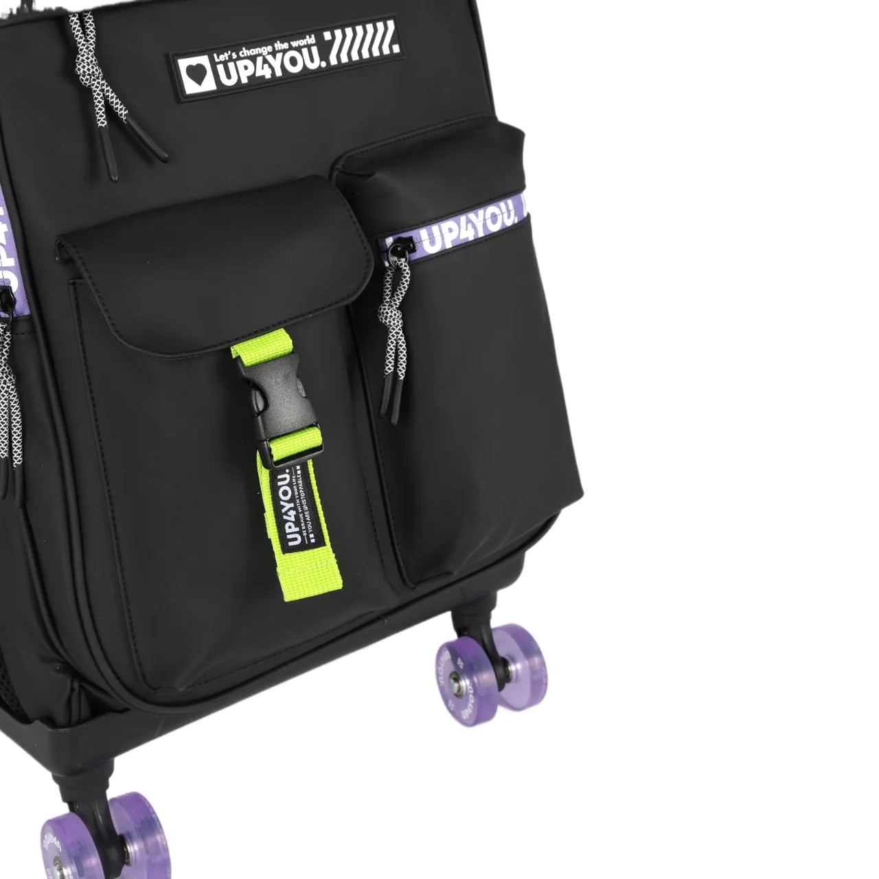 Kit Mochila Roda Up4You Preta com Lancheira e Estojo Box