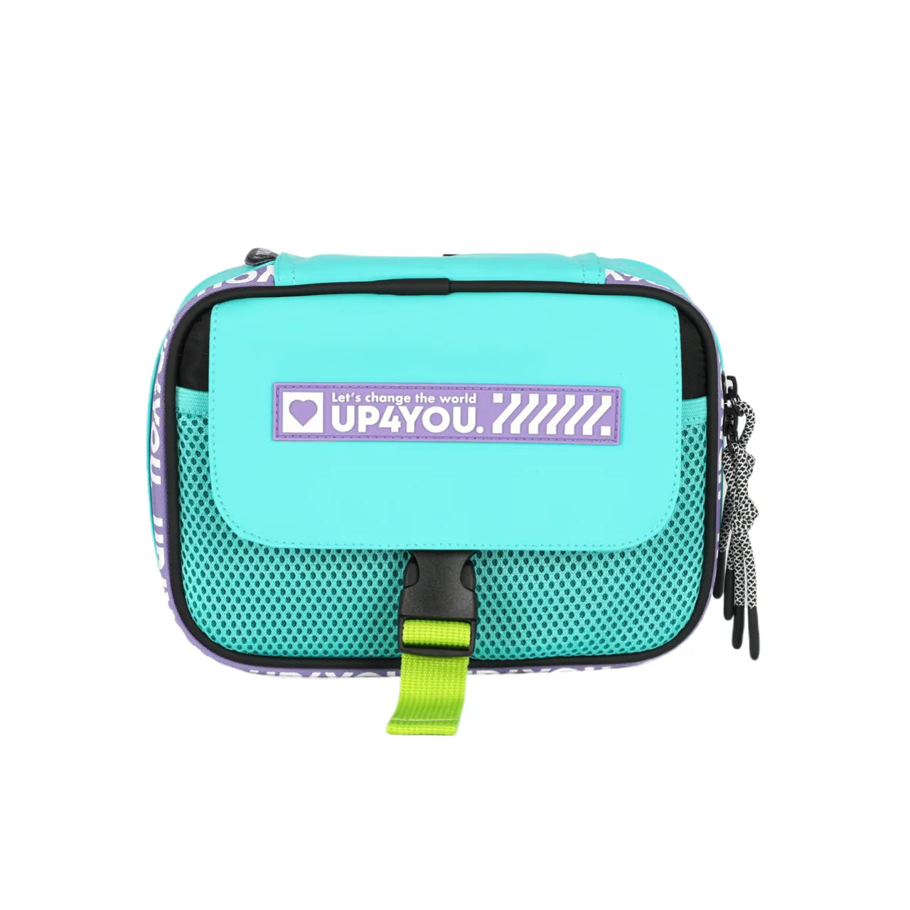Kit Mochila Roda Up4You Turquesa com Lancheira e Estojo Box