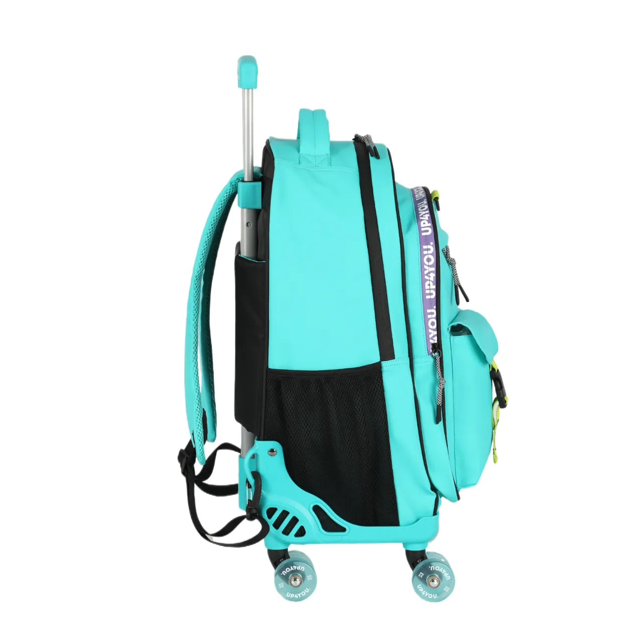 Kit Mochila Roda Up4You Turquesa com Lancheira e Estojo Box