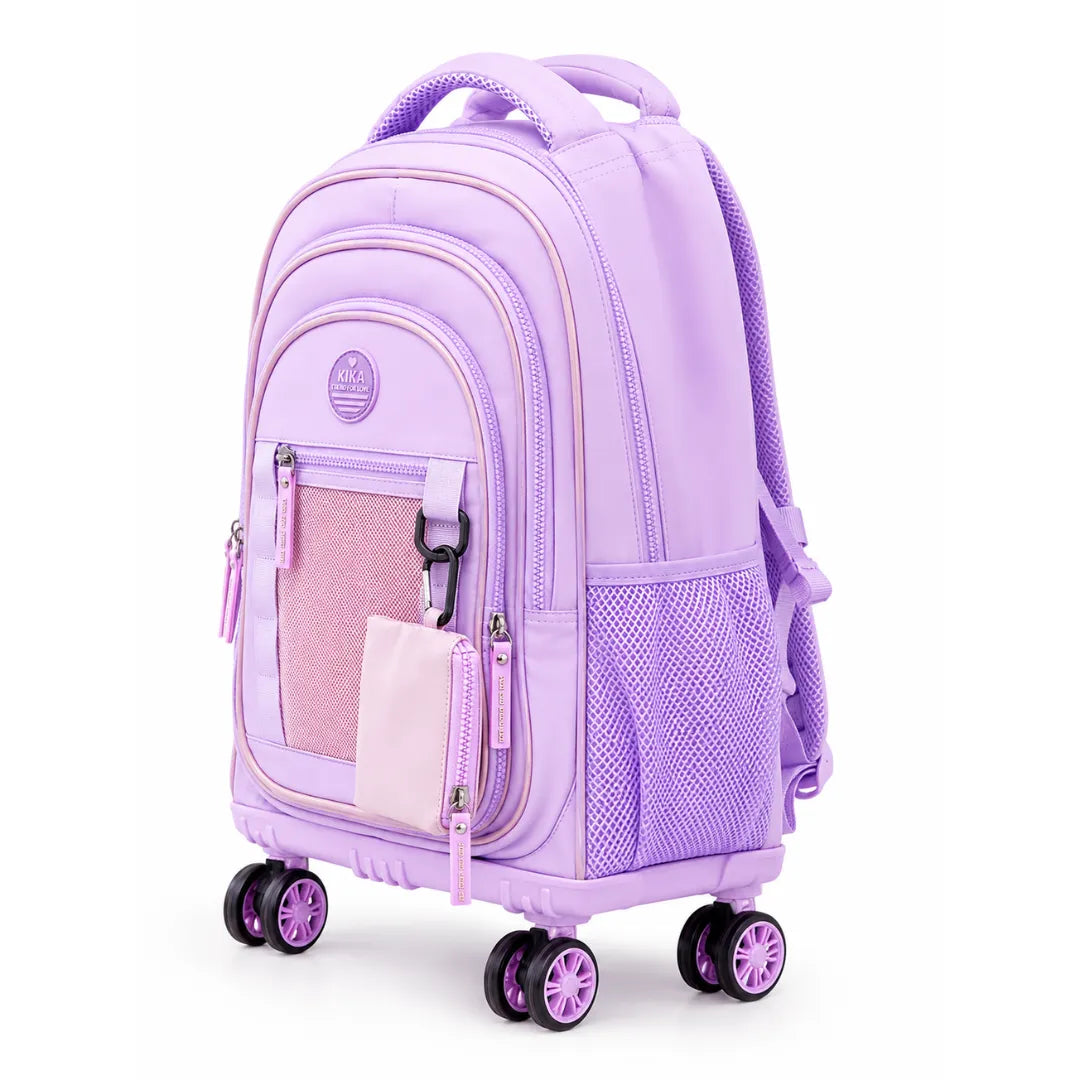 Mochila de Rodinha Roxa Kika Escolar Infantil