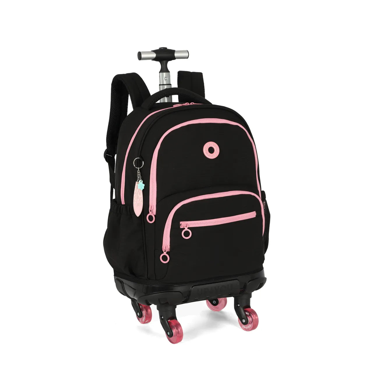Kit Mochila de Roda Luara Preta com Lancheira e Estojo Box