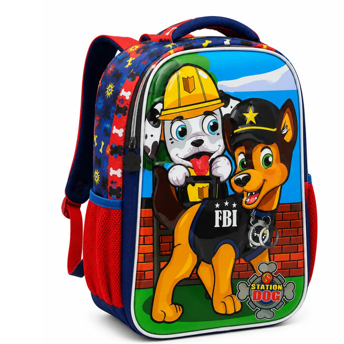 Mochila de Costas Azul Ponto Verde Infantil Escolar
