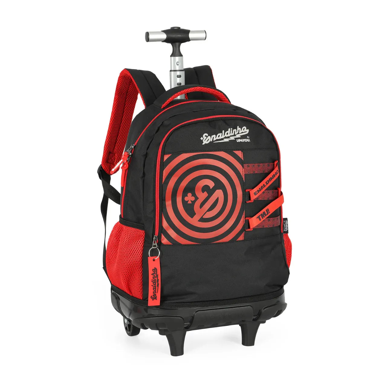 Kit Mochila de Rodas Enaldinho Vermelha com Estojo Triplo