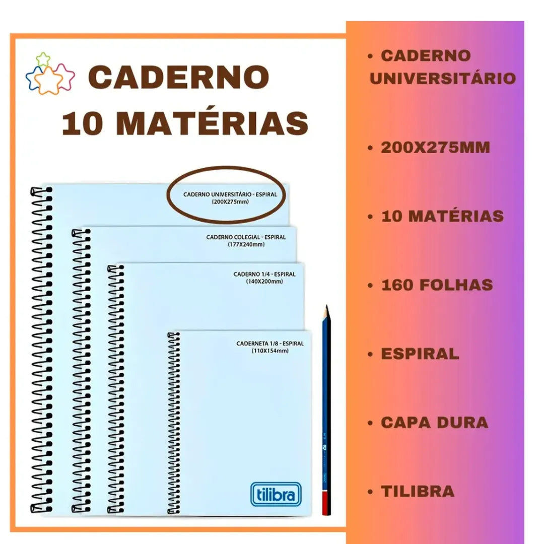 Caderno 10 Matérias Pepper Have a Great Day Rosa