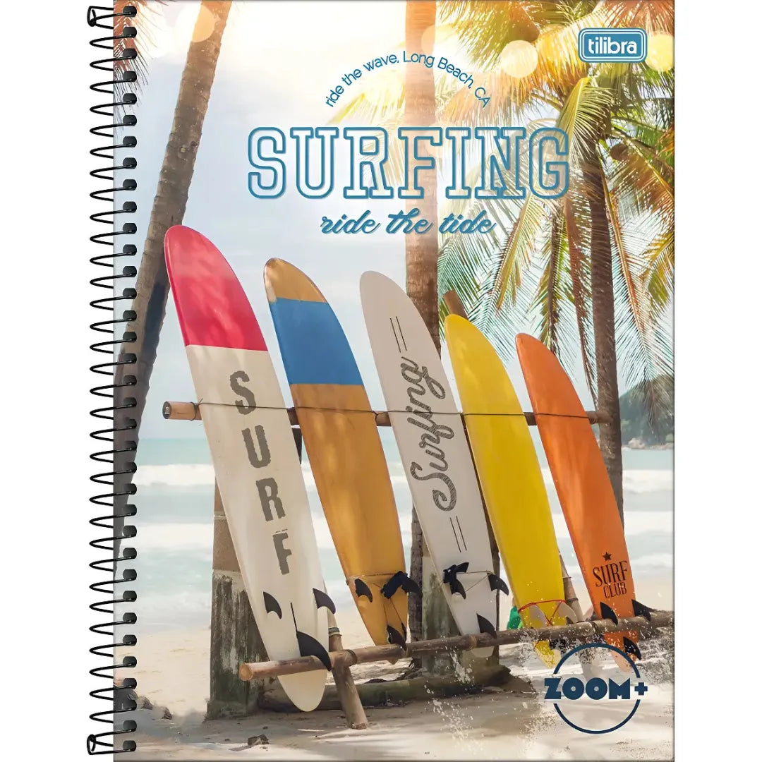 Caderno Universitário 10 Matérias 160 Folhas Surfing Zoom+ Tilibra