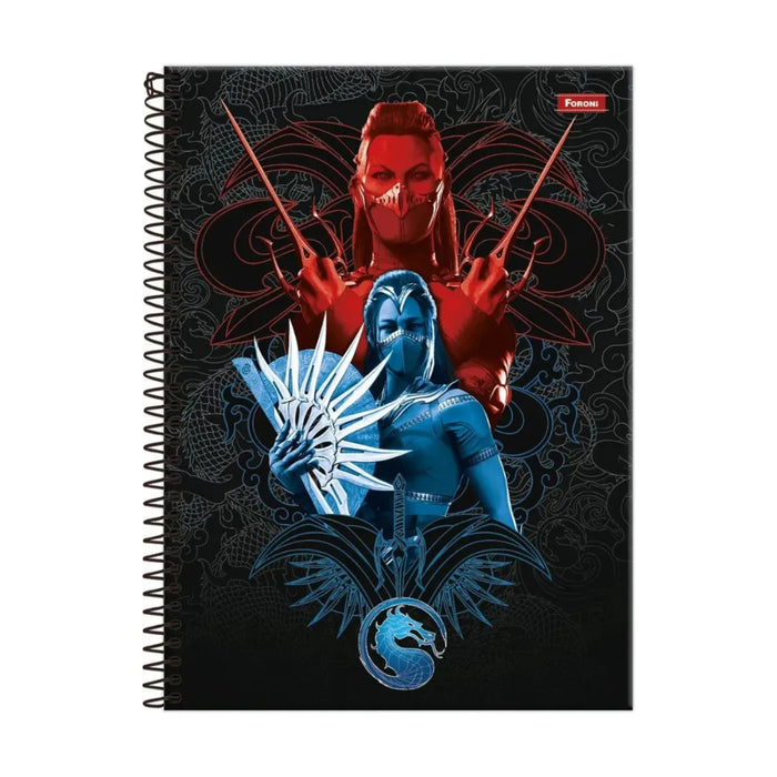 Caderno Universitário 10 Matérias 160 Folhas Mortal Kombat Foroni