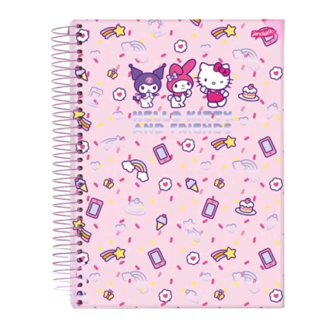 Caderno Universitário Hello Kitty And Friends 10 Matérias 160 Folhas Jandaia