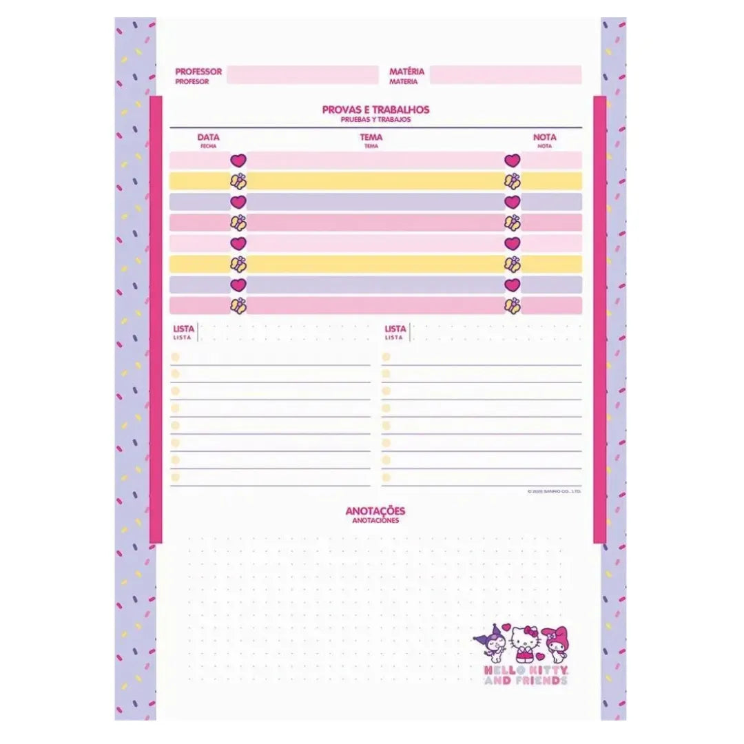 Caderno Universitário Hello Kitty And Friends 10 Matérias 160 Folhas Jandaia