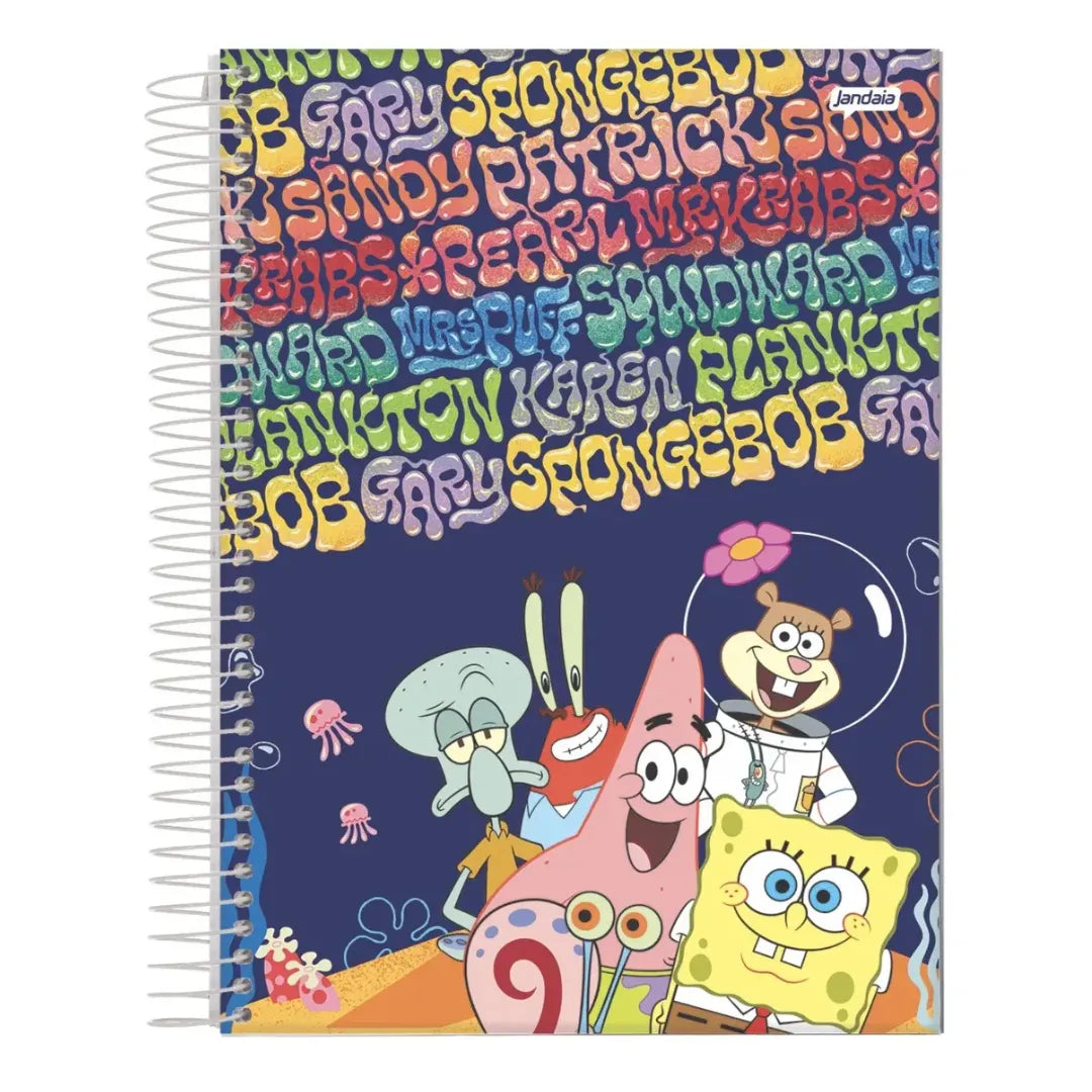 Caderno Universitário Bob Esponja 10 Matérias 160 Folhas Jandaia