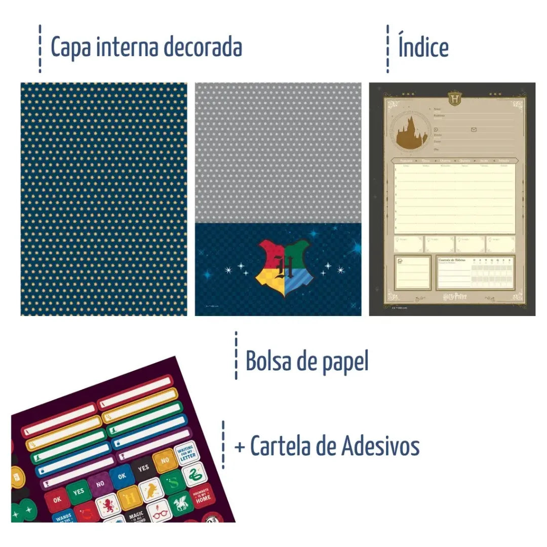 Caderno Universitário Harry Potter Chocolate Frogs 1 Matéria 96 Folhas Jandaia
