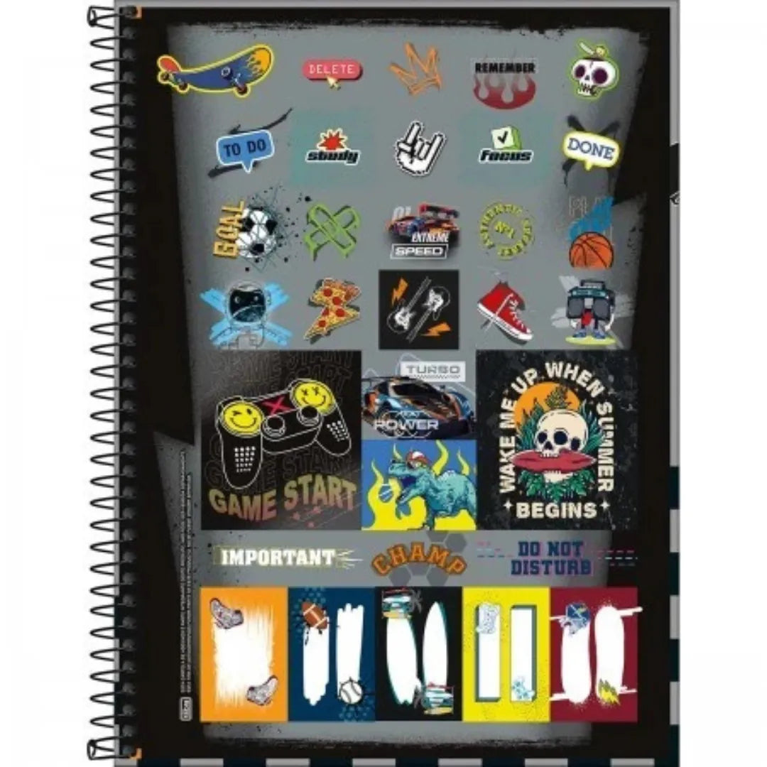 Caderno Universitário Skateboard Radical 10 Matérias Tilibra