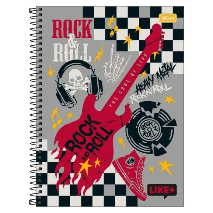 Caderno Universitário Rock and Roll Tilibra 10 Matérias