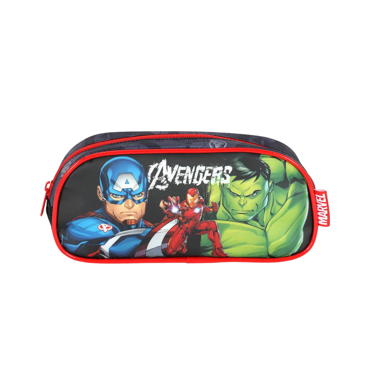 Kit Mochila de Roda Avengers Vermelho com Lancheira e Estojo