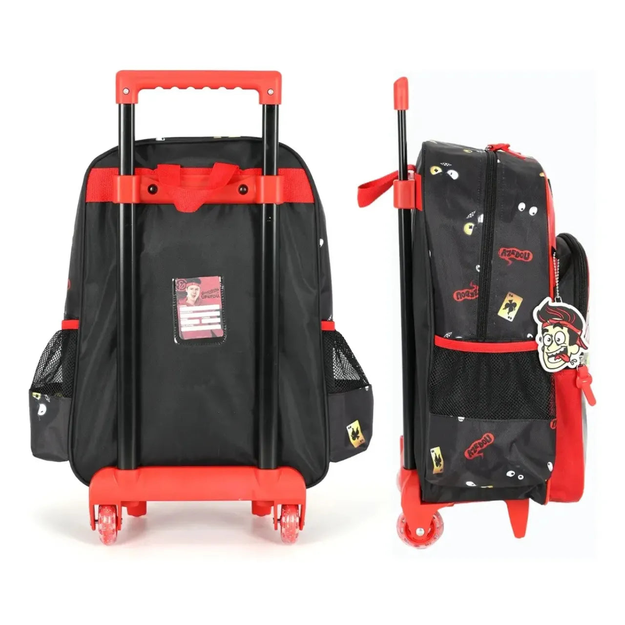 Kit Mochila de Rodas Enaldinho Vermelho com Estojo Box
