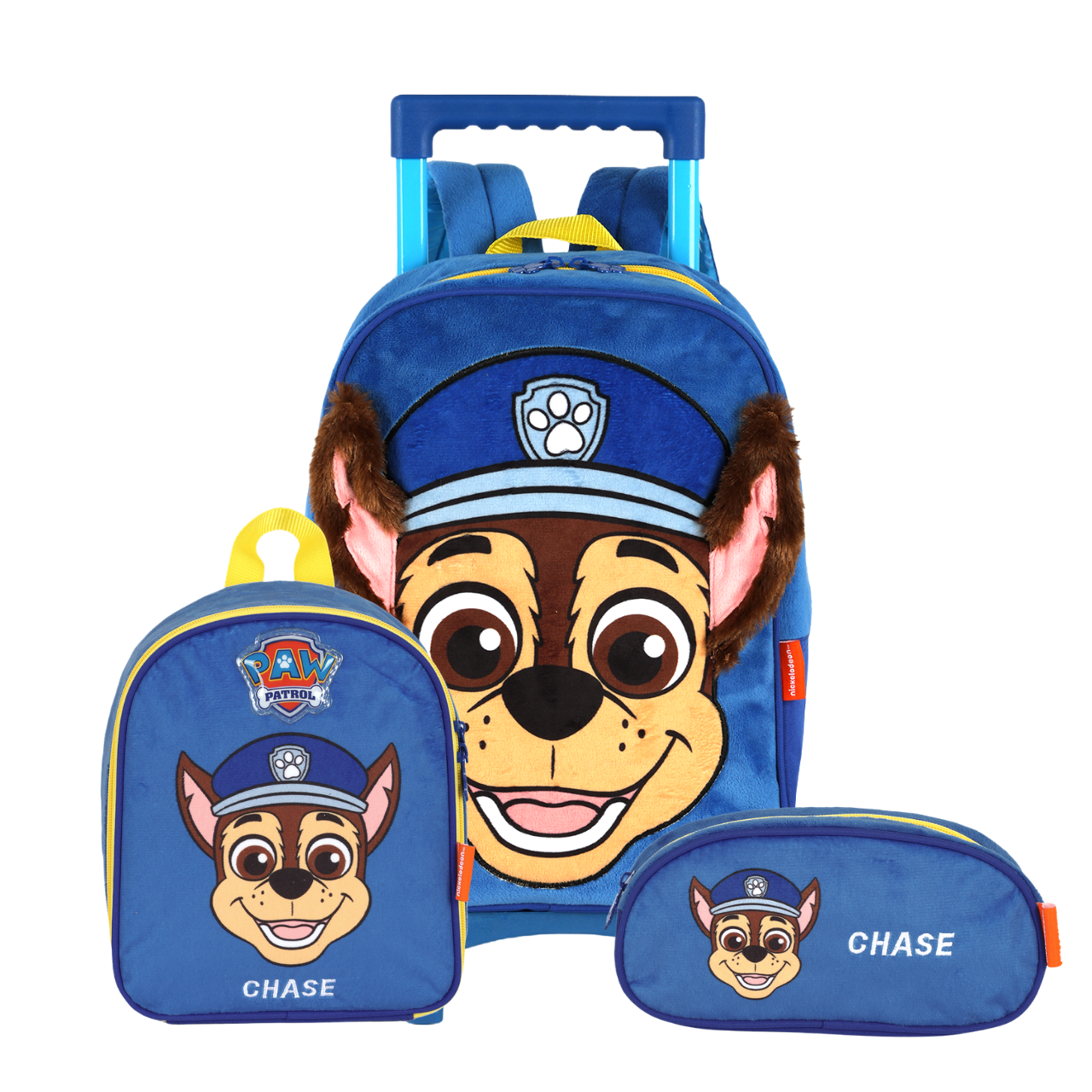 Kit Mochila de Rodas Patrulha Canina Chease com Lancheira e Estojo