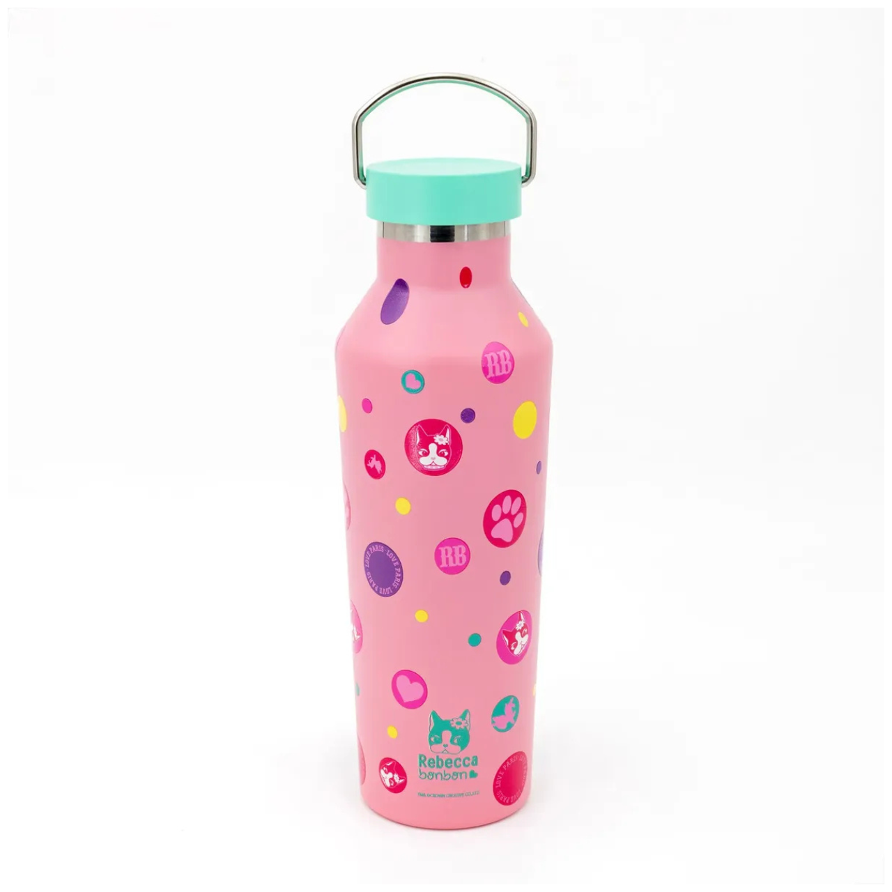 Garrafa Térmica Rebecca Bonbon Rosa Love Paris 500ml