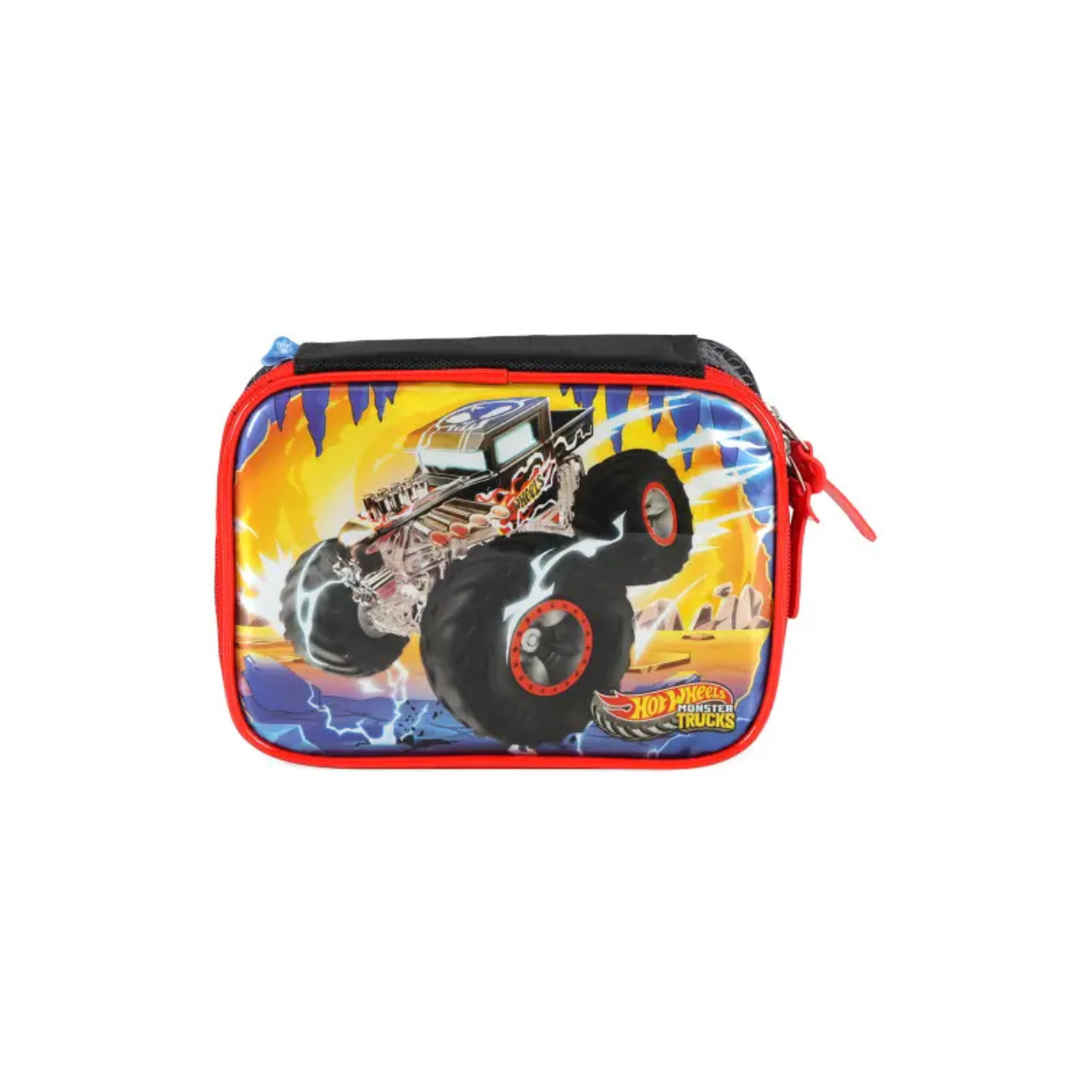Kit Mochila de Rodas Hot Wheels Preto com Lancheira e Estojo Box