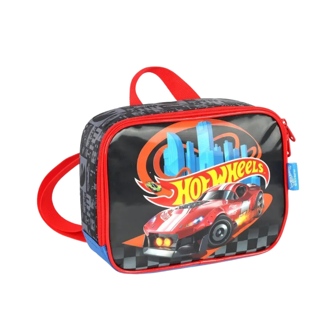 Kit Mochila de Rodas Hot Wheels Preto com Lancheira e Estojo