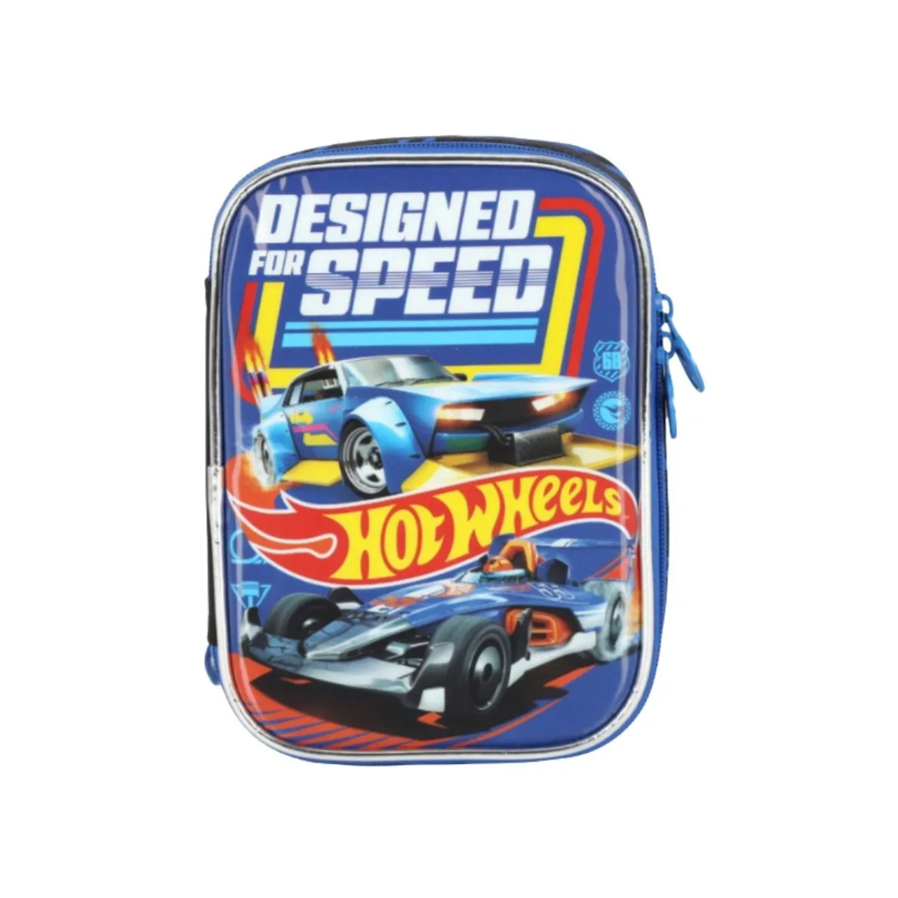 Kit Mochila de Rodas Hot Wheels Azul com Lancheira e Estojo