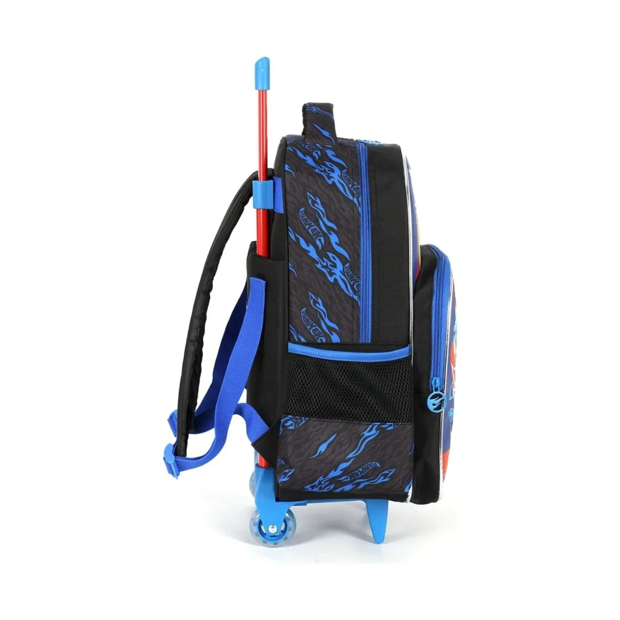 Kit Mochila de Rodas Hot Wheels Azul com Lancheira e Estojo