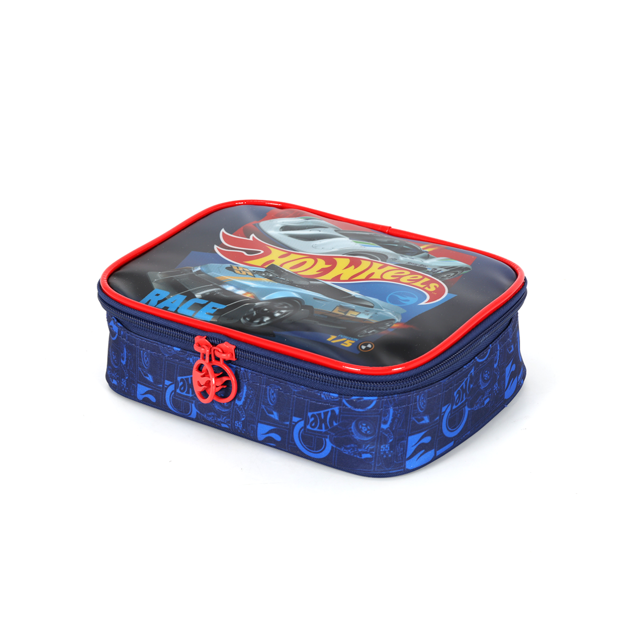 Kit Mochila de Rodas Hot Wheels Vermelha com Lancheira e Estojo