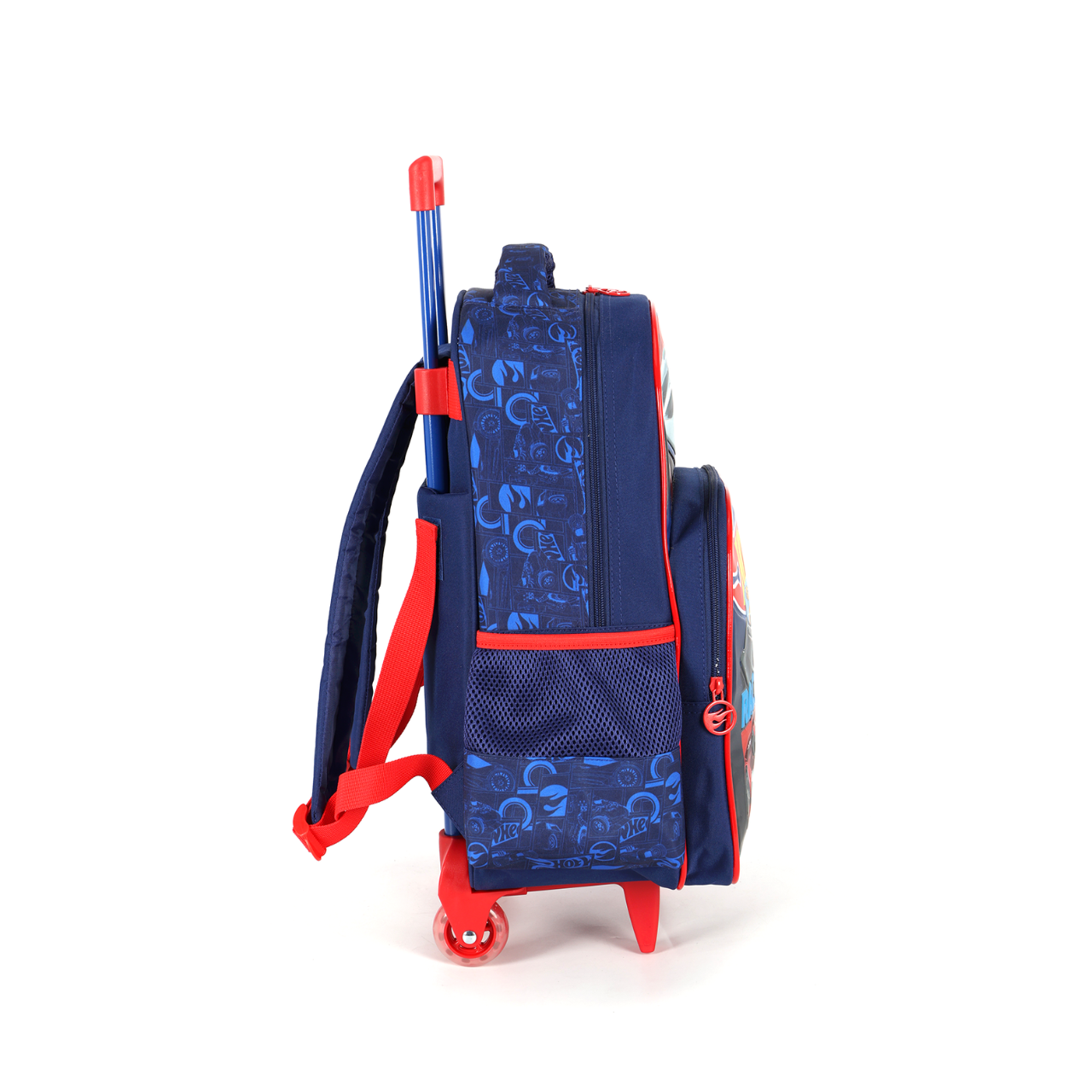 Kit Mochila de Rodas Hot Wheels Vermelha com Lancheira e Estojo