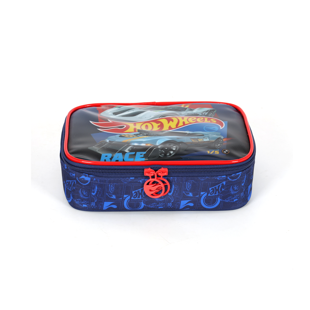 Kit Mochila de Rodas Hot Wheels Vermelha com Lancheira e Estojo