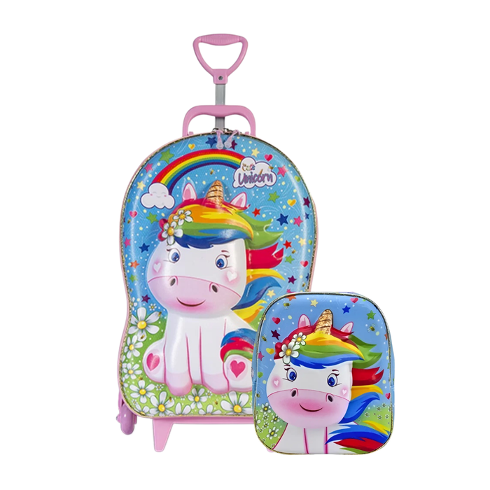 Kit Mochila e Lancheira Diplomata Cute Unicórnio
