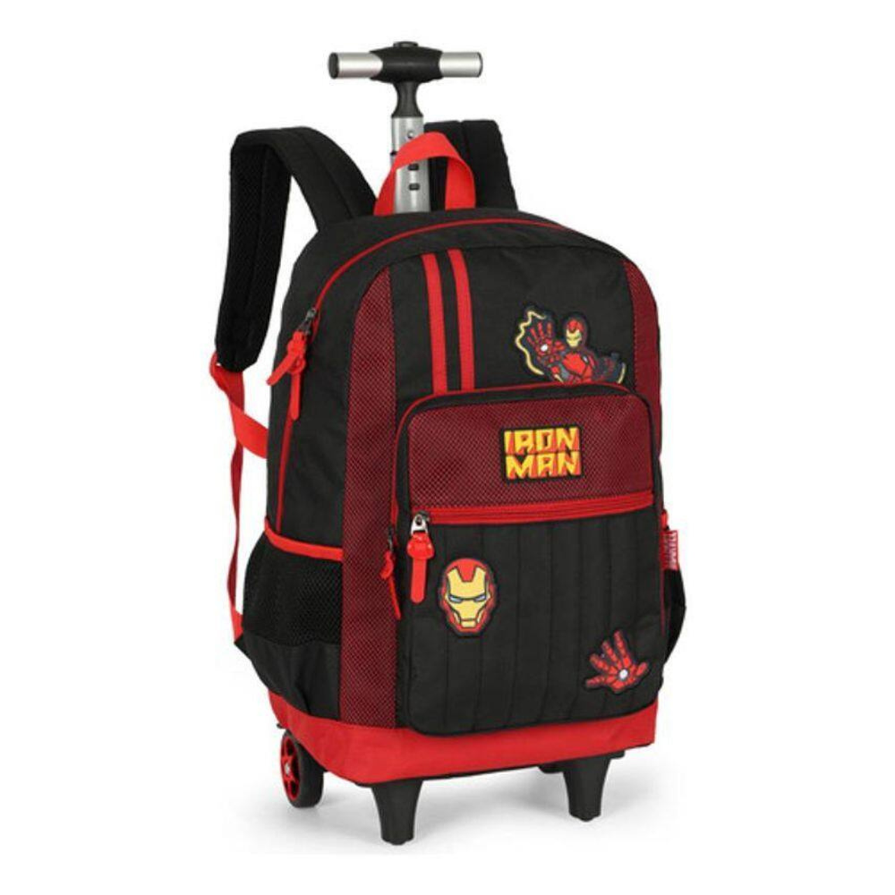 Kit Mochila de Rodas Homem de Ferro com Lancheira e Estojo