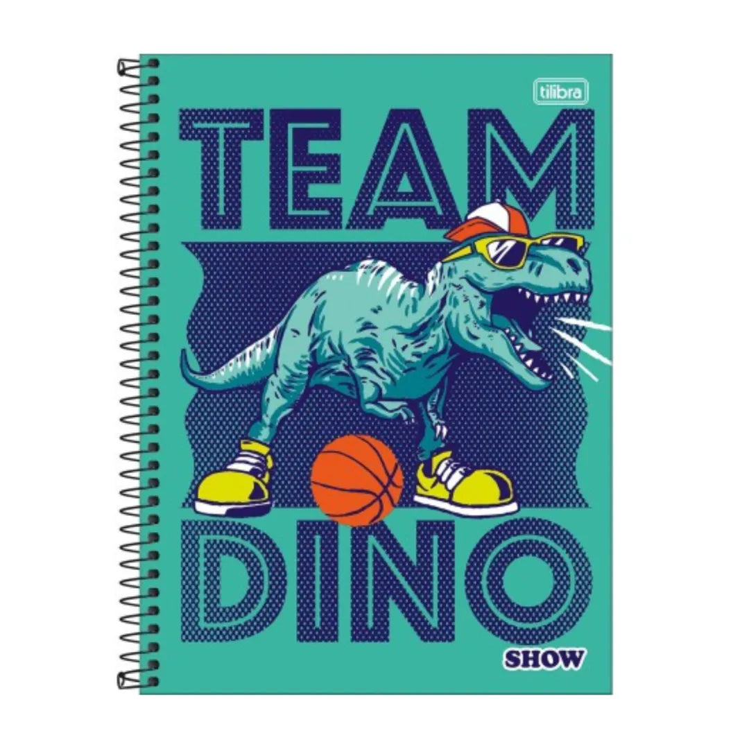 Caderno 10 MatériaS Dino Show Tilibra