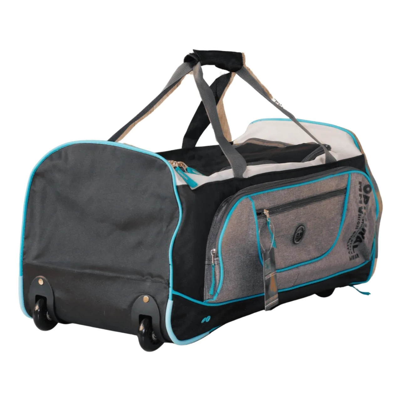 Bolsa de Viagem com Rodinhas Clio Grande Cinza e Preto