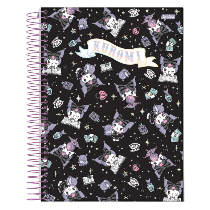Caderno Universitário Espiral Kuromi Sanrio Jandaia 15 Matérias