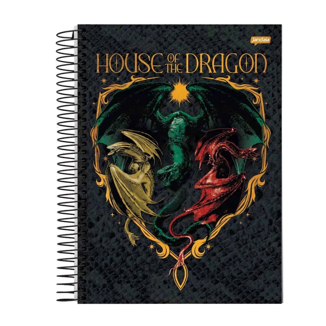 Caderno Universitário Espiral House of the Dragon Jandaia 20 Matérias