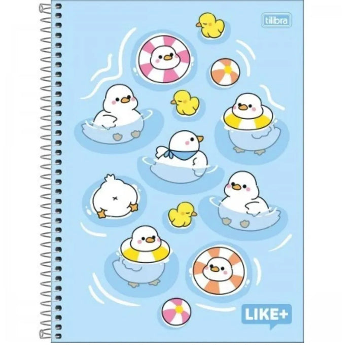 Caderno Universitário Espiral Like+ Tilibra Patinhos 20 Matérias
