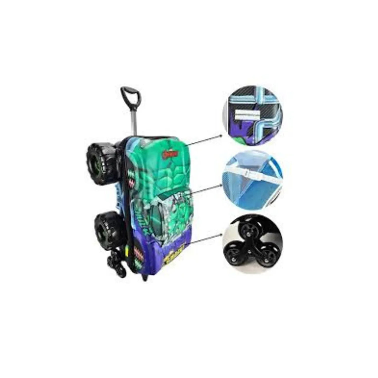 Kit Mochila Hulk Truck Monster e Lancheira Diplomata