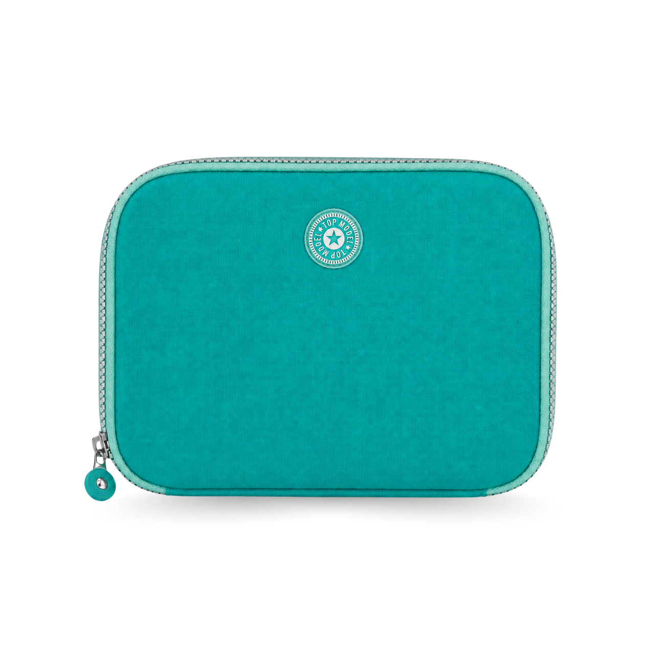 Kit Mochila de Costas Turquesa Ponto Verde com Estojo Box