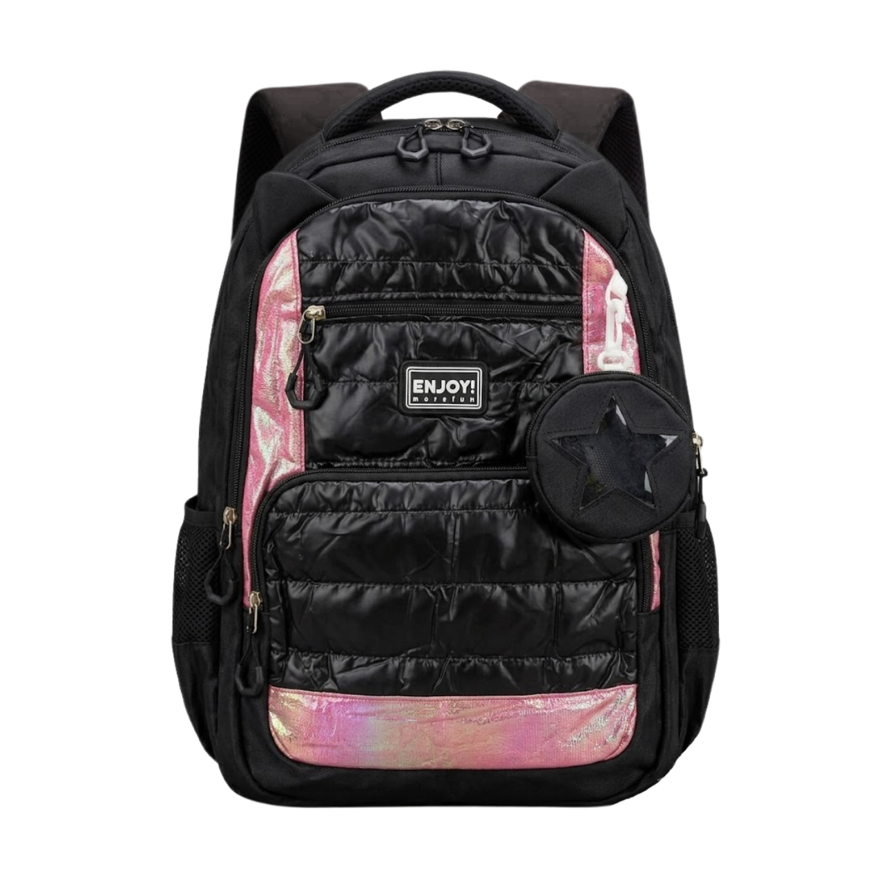 Kit Mochila de Costas Enjoy Preta com Lancheira Térmica