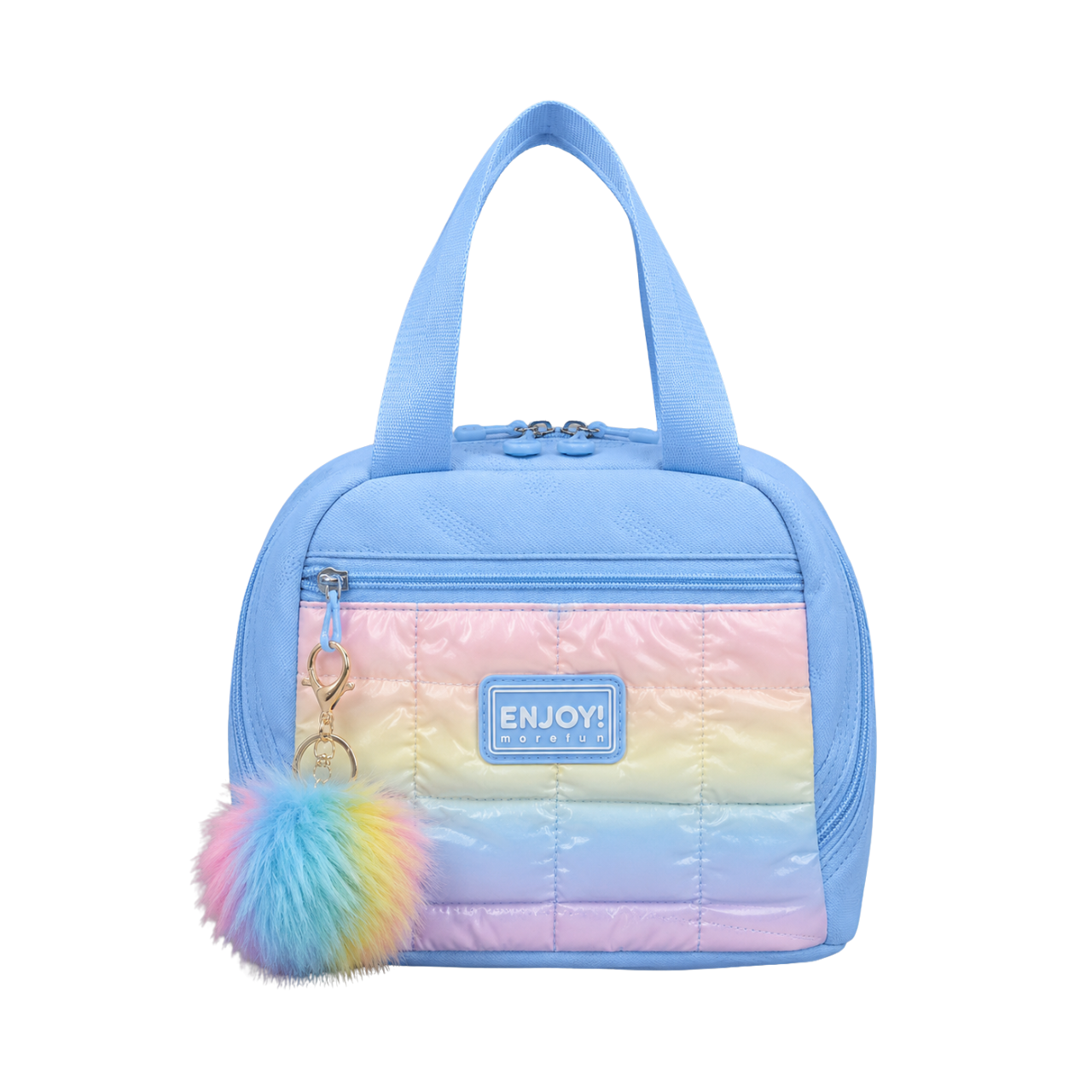 Kit Mochila de Costas Enjoy Azul com Lancheira Térmica