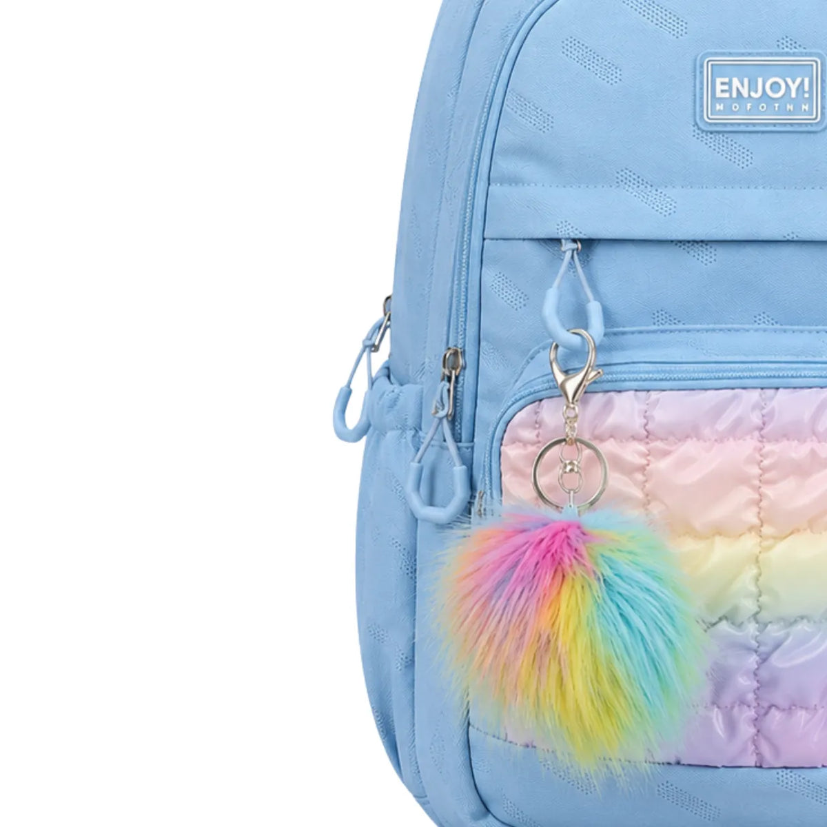 Kit Mochila de Costas Enjoy Azul com Lancheira Térmica