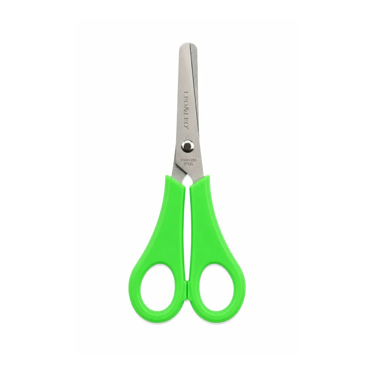 Tesoura Escolar Inox Plus Verde Leo e Leo